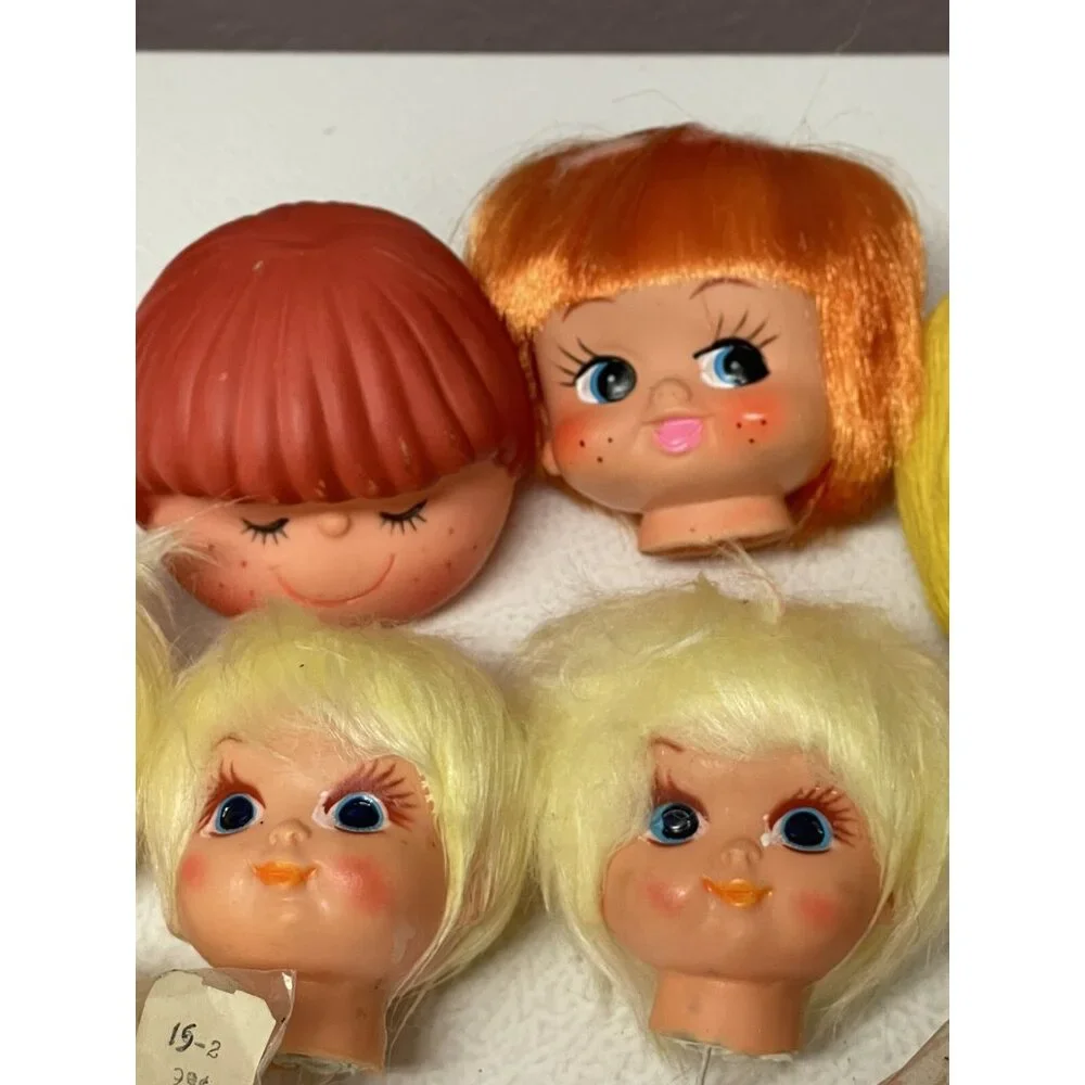 Vintage Doll HEADS Japan Korea Mixed Lot Boy Girls Clown Crafting